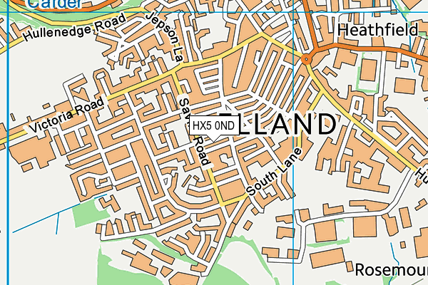 HX5 0ND map - OS VectorMap District (Ordnance Survey)