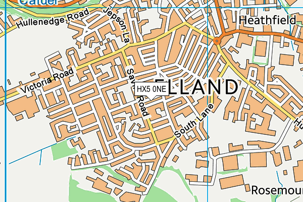 HX5 0NE map - OS VectorMap District (Ordnance Survey)