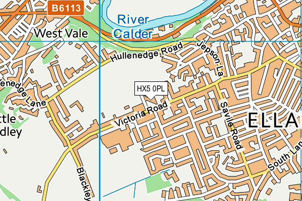 HX5 0PL map - OS VectorMap District (Ordnance Survey)