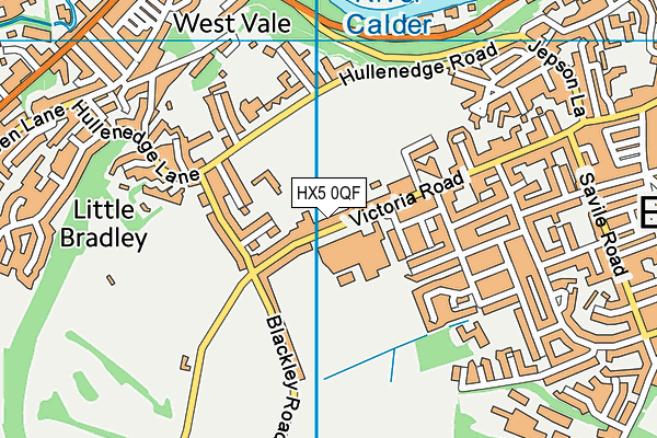 HX5 0QF map - OS VectorMap District (Ordnance Survey)
