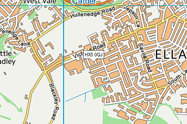HX5 0QJ map - OS VectorMap District (Ordnance Survey)