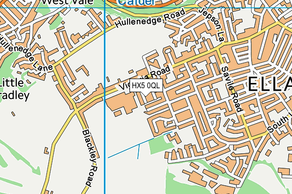 HX5 0QL map - OS VectorMap District (Ordnance Survey)