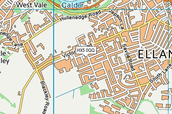 HX5 0QQ map - OS VectorMap District (Ordnance Survey)
