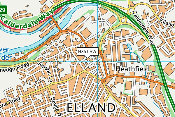HX5 0RW map - OS VectorMap District (Ordnance Survey)