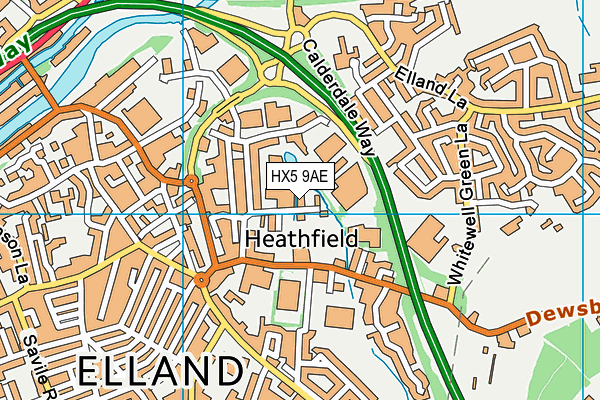 HX5 9AE map - OS VectorMap District (Ordnance Survey)