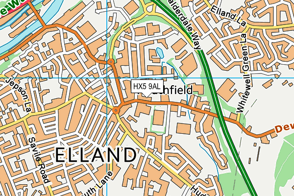 HX5 9AL map - OS VectorMap District (Ordnance Survey)