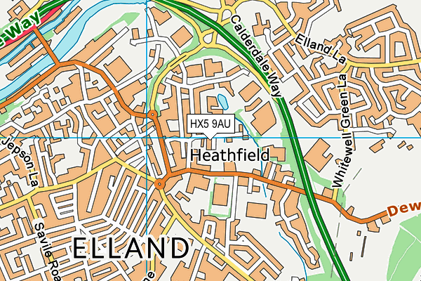 HX5 9AU map - OS VectorMap District (Ordnance Survey)