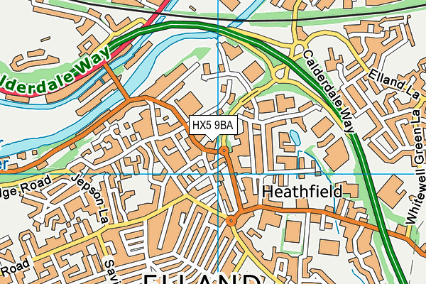 HX5 9BA map - OS VectorMap District (Ordnance Survey)