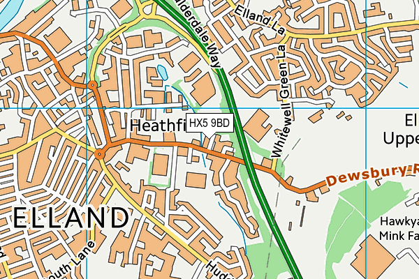 HX5 9BD map - OS VectorMap District (Ordnance Survey)