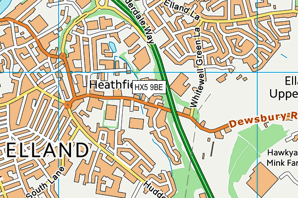 HX5 9BE map - OS VectorMap District (Ordnance Survey)
