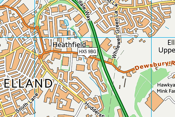 HX5 9BG map - OS VectorMap District (Ordnance Survey)