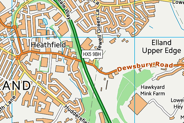 HX5 9BH map - OS VectorMap District (Ordnance Survey)