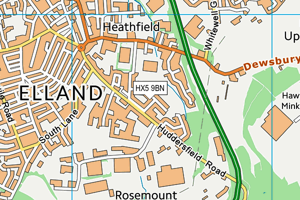 HX5 9BN map - OS VectorMap District (Ordnance Survey)
