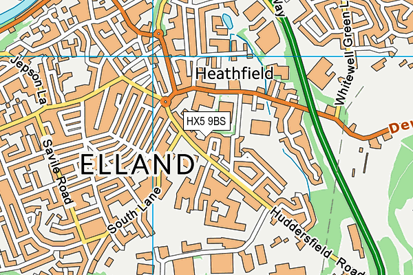 HX5 9BS map - OS VectorMap District (Ordnance Survey)