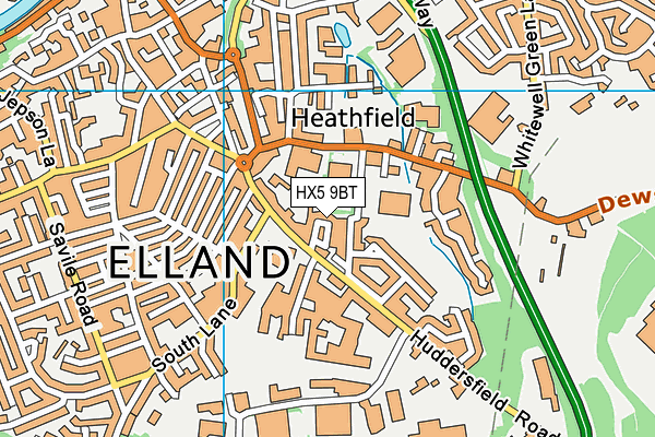 HX5 9BT map - OS VectorMap District (Ordnance Survey)