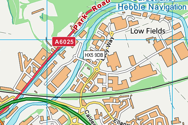 HX5 9DB map - OS VectorMap District (Ordnance Survey)