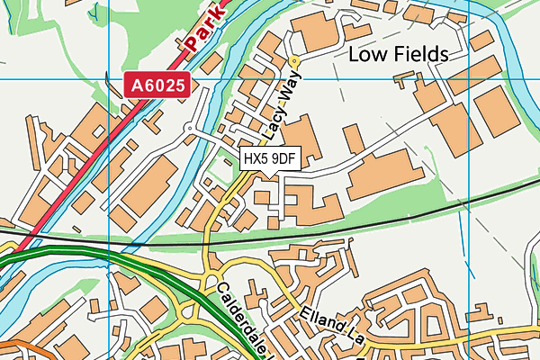 HX5 9DF map - OS VectorMap District (Ordnance Survey)