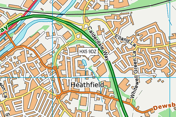 HX5 9DZ map - OS VectorMap District (Ordnance Survey)