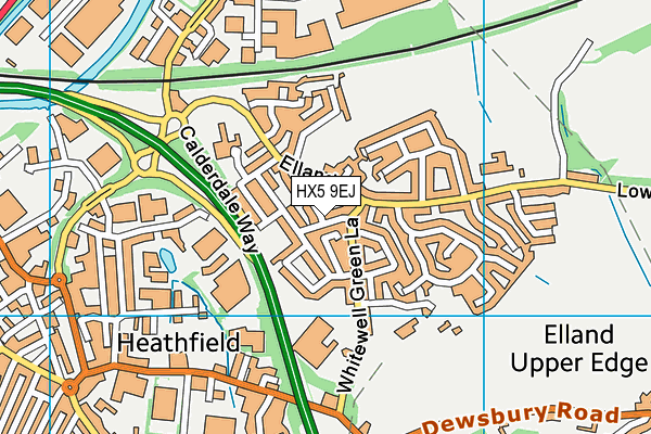 HX5 9EJ map - OS VectorMap District (Ordnance Survey)
