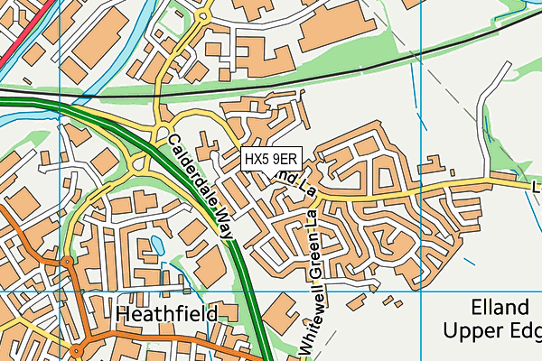 HX5 9ER map - OS VectorMap District (Ordnance Survey)