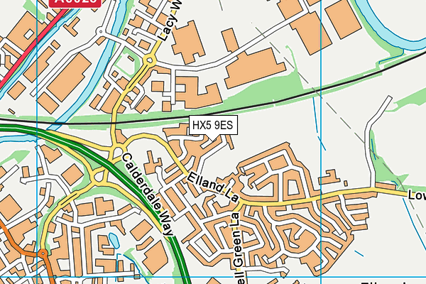 HX5 9ES map - OS VectorMap District (Ordnance Survey)