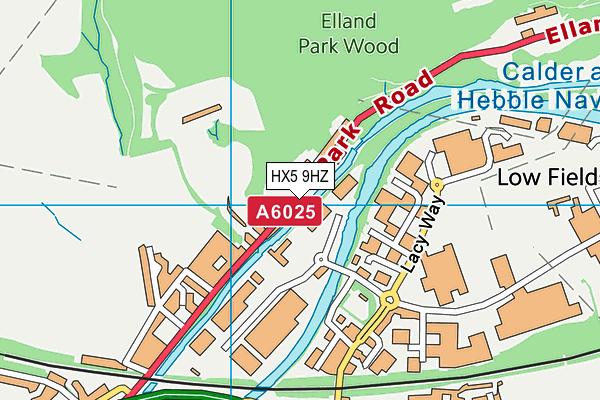 HX5 9HZ map - OS VectorMap District (Ordnance Survey)