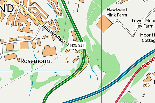 HX5 9JT map - OS VectorMap District (Ordnance Survey)