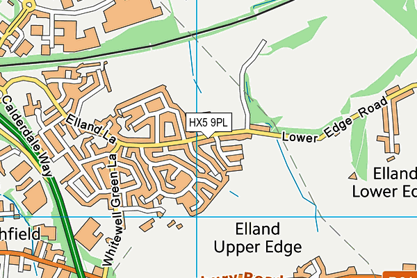 Old Earth Primary School map (HX5 9PL) - OS VectorMap District (Ordnance Survey)