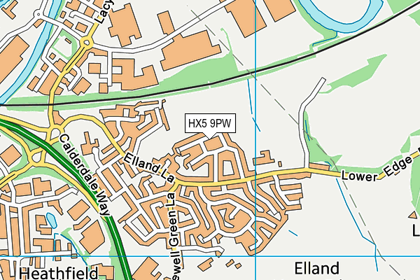 HX5 9PW map - OS VectorMap District (Ordnance Survey)