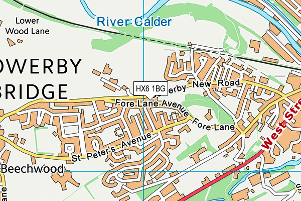 HX6 1BG map - OS VectorMap District (Ordnance Survey)