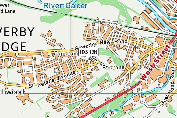 HX6 1BN map - OS VectorMap District (Ordnance Survey)