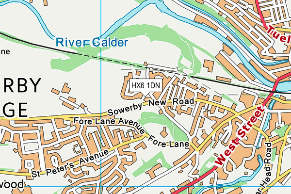 HX6 1DN map - OS VectorMap District (Ordnance Survey)