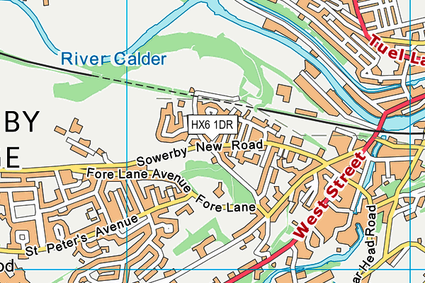 HX6 1DR map - OS VectorMap District (Ordnance Survey)