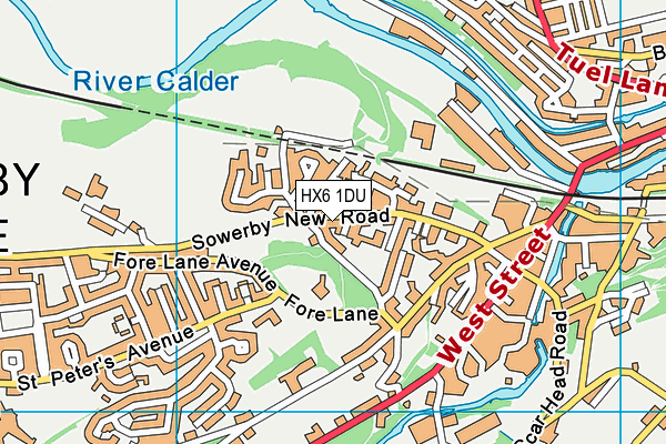 HX6 1DU map - OS VectorMap District (Ordnance Survey)