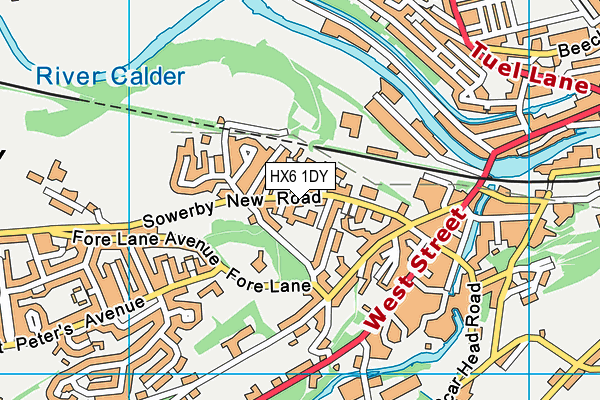 New Road Primary School map (HX6 1DY) - OS VectorMap District (Ordnance Survey)