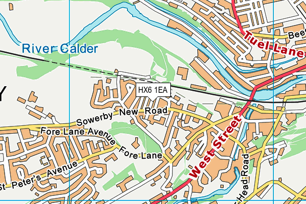 HX6 1EA map - OS VectorMap District (Ordnance Survey)