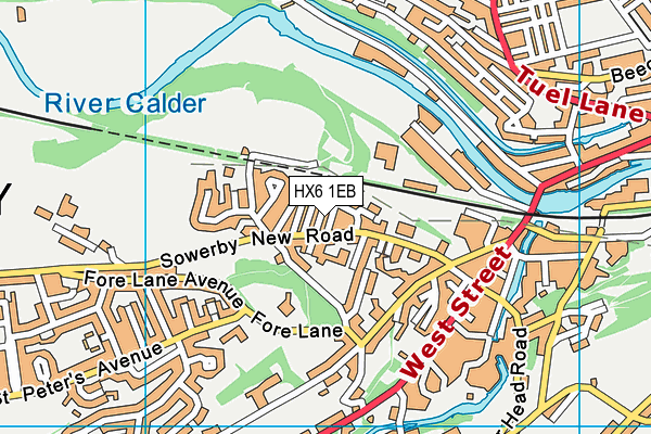 HX6 1EB map - OS VectorMap District (Ordnance Survey)