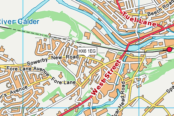HX6 1EG map - OS VectorMap District (Ordnance Survey)