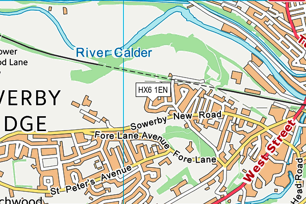 HX6 1EN map - OS VectorMap District (Ordnance Survey)