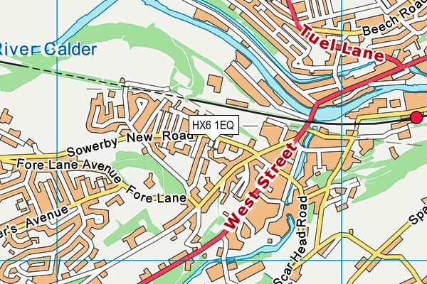 HX6 1EQ map - OS VectorMap District (Ordnance Survey)