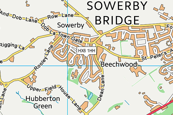 HX6 1HH map - OS VectorMap District (Ordnance Survey)