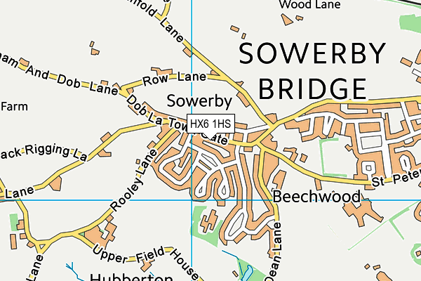 HX6 1HS map - OS VectorMap District (Ordnance Survey)