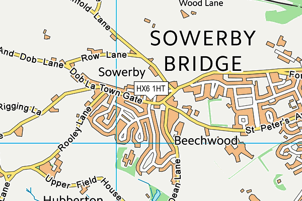 HX6 1HT map - OS VectorMap District (Ordnance Survey)