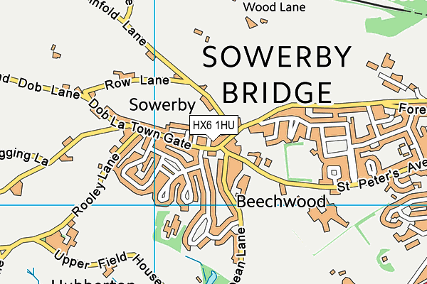 HX6 1HU map - OS VectorMap District (Ordnance Survey)