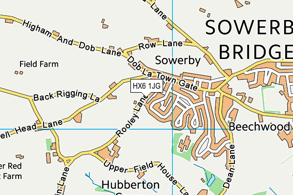 HX6 1JG map - OS VectorMap District (Ordnance Survey)