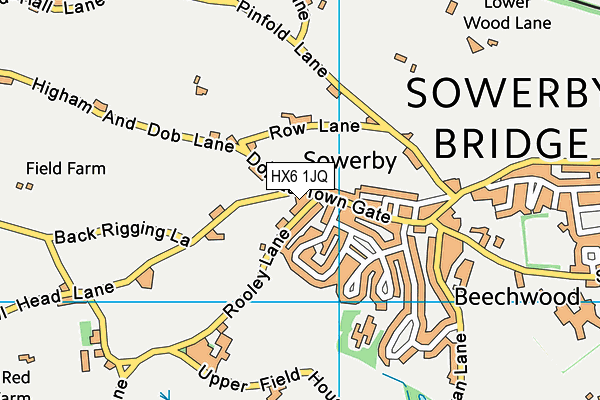 HX6 1JQ map - OS VectorMap District (Ordnance Survey)