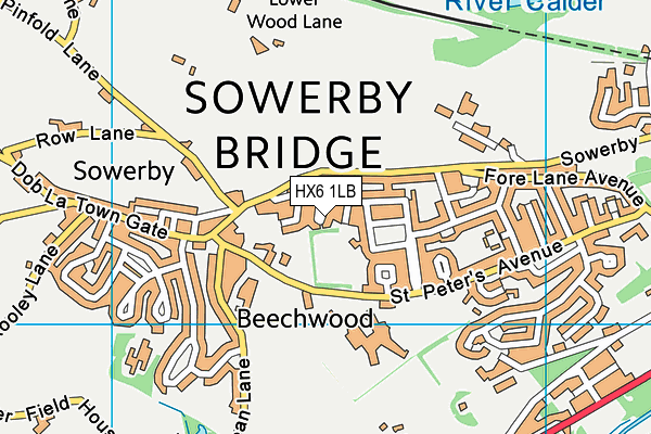 HX6 1LB map - OS VectorMap District (Ordnance Survey)