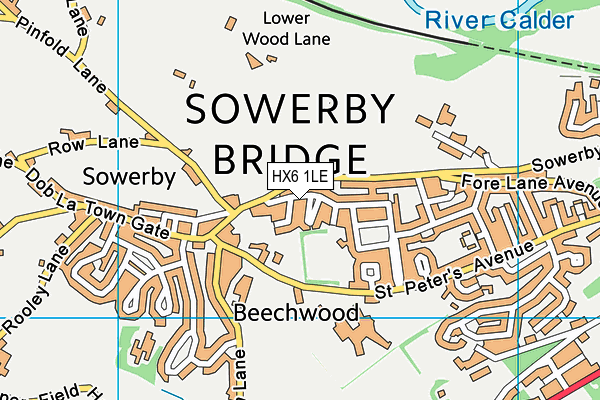 HX6 1LE map - OS VectorMap District (Ordnance Survey)