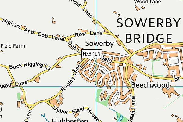 HX6 1LN map - OS VectorMap District (Ordnance Survey)