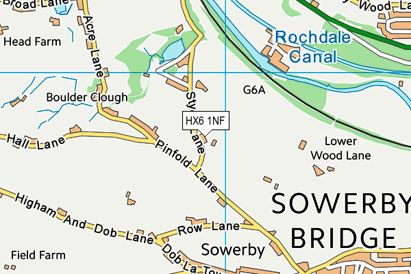 HX6 1NF map - OS VectorMap District (Ordnance Survey)